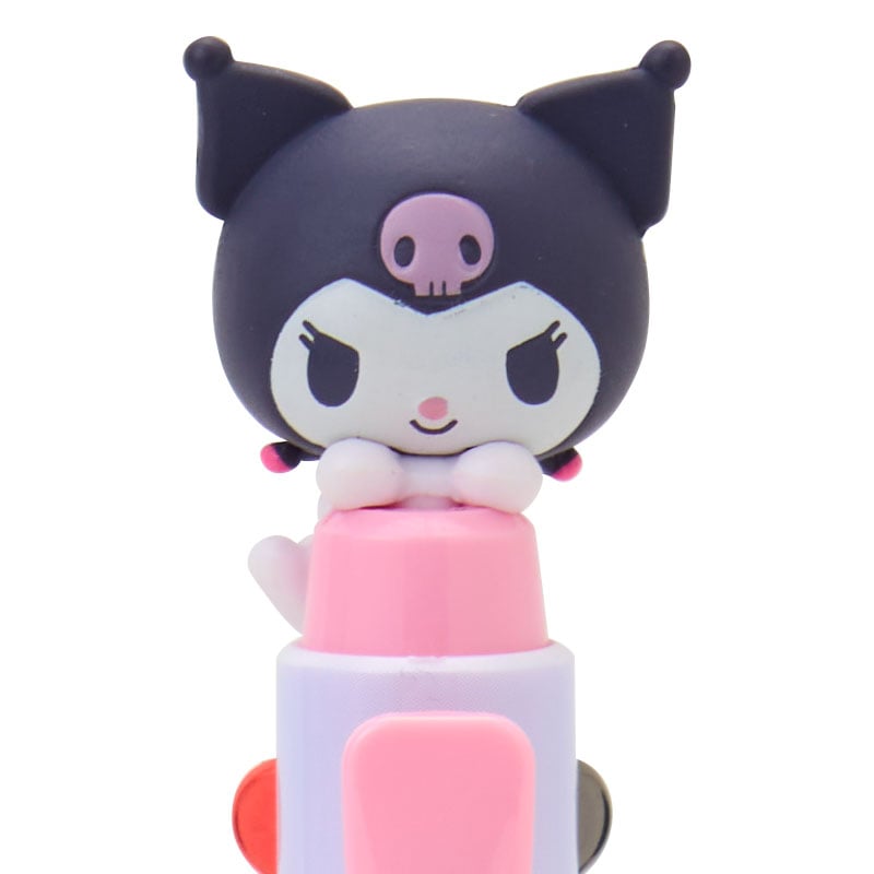Open Kuromi EnerGel retractable gel pen highlighting the dual ink colors and smooth tip