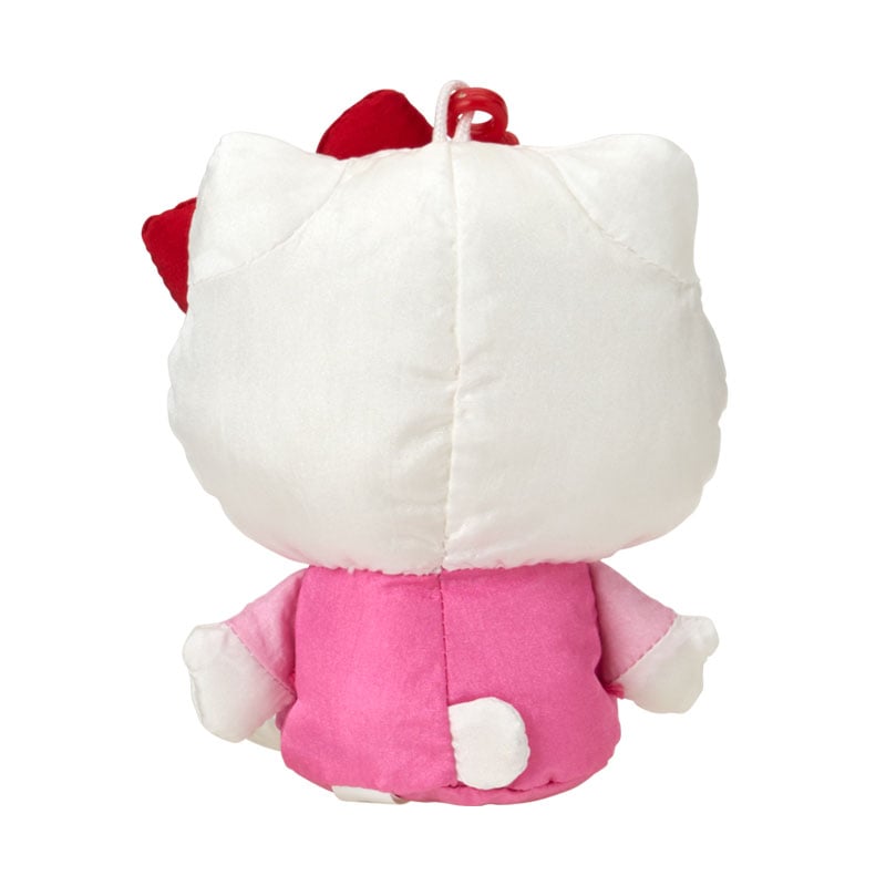 Close-up of the embroidered and applique details on the Hello Kitty mascot clip
