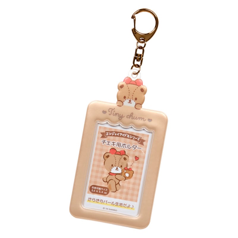 Sanrio character keychain photo holder charm with a snapshot inside