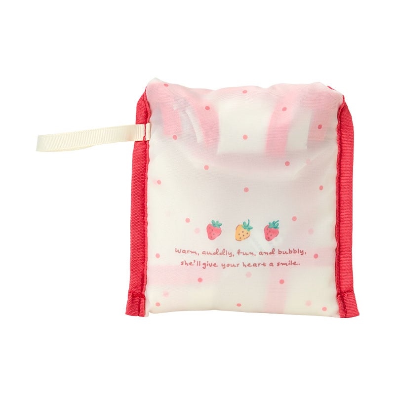 Front view of Hello Kitty foldable lunch bag with insulated lining