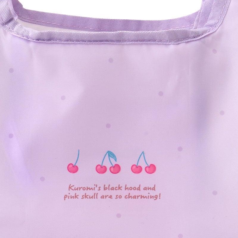 Kuromi reusable bag folded down for easy storage