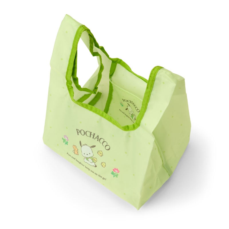 Folded flat Pochacco foldable lunch bag — perfect for storage