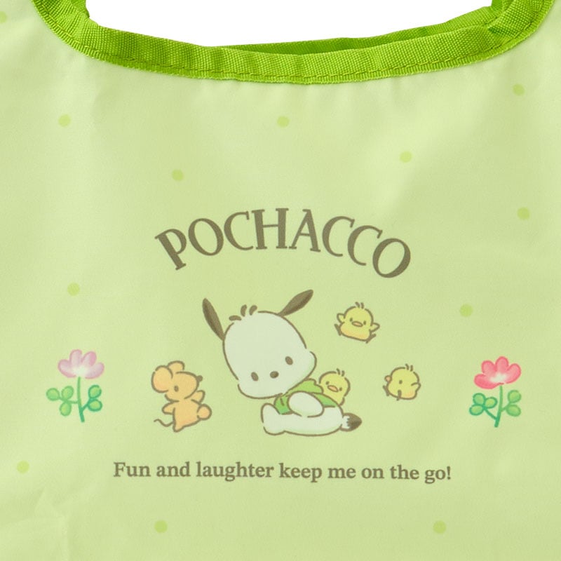 Folded flat Pochacco foldable lunch bag — perfect for storage