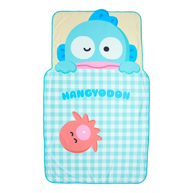 Close-up of Hangyodon throw blanket showcasing cool fabric texture