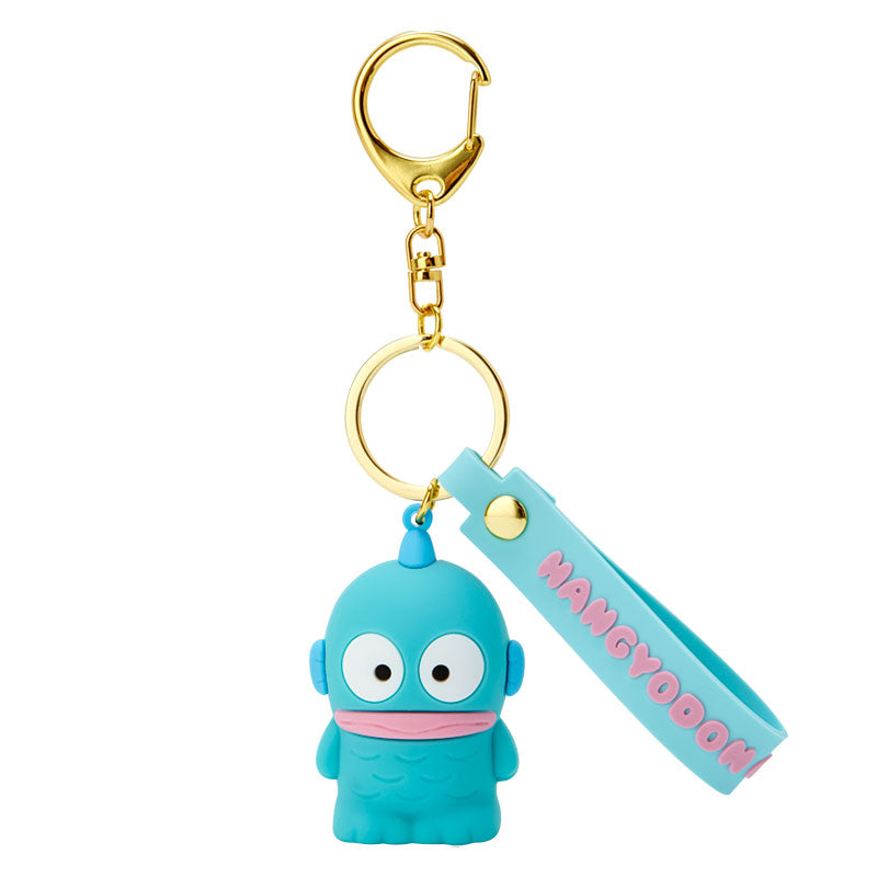 Hangyodon keychain with gold clasp and molded mascot