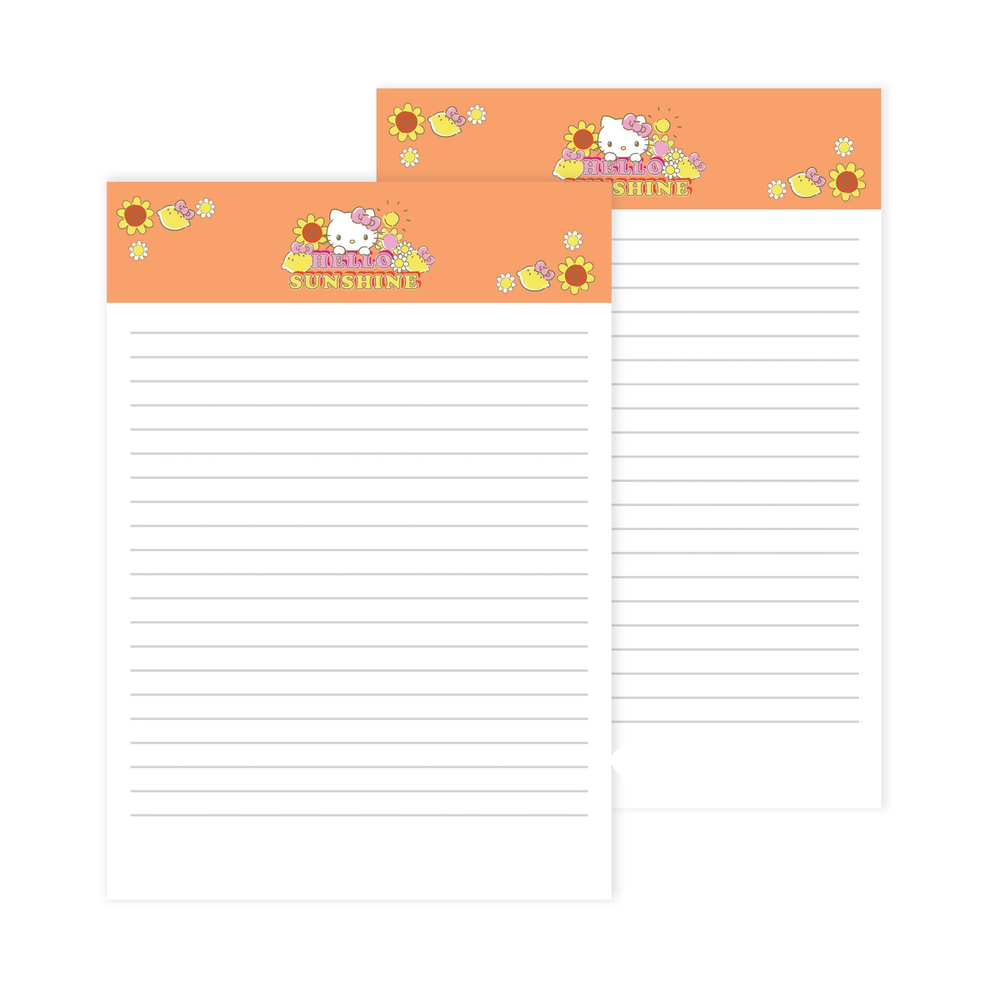Hello Kitty Sunshine Notepad Set showcasing vibrant designs, ideal for planning and journaling.