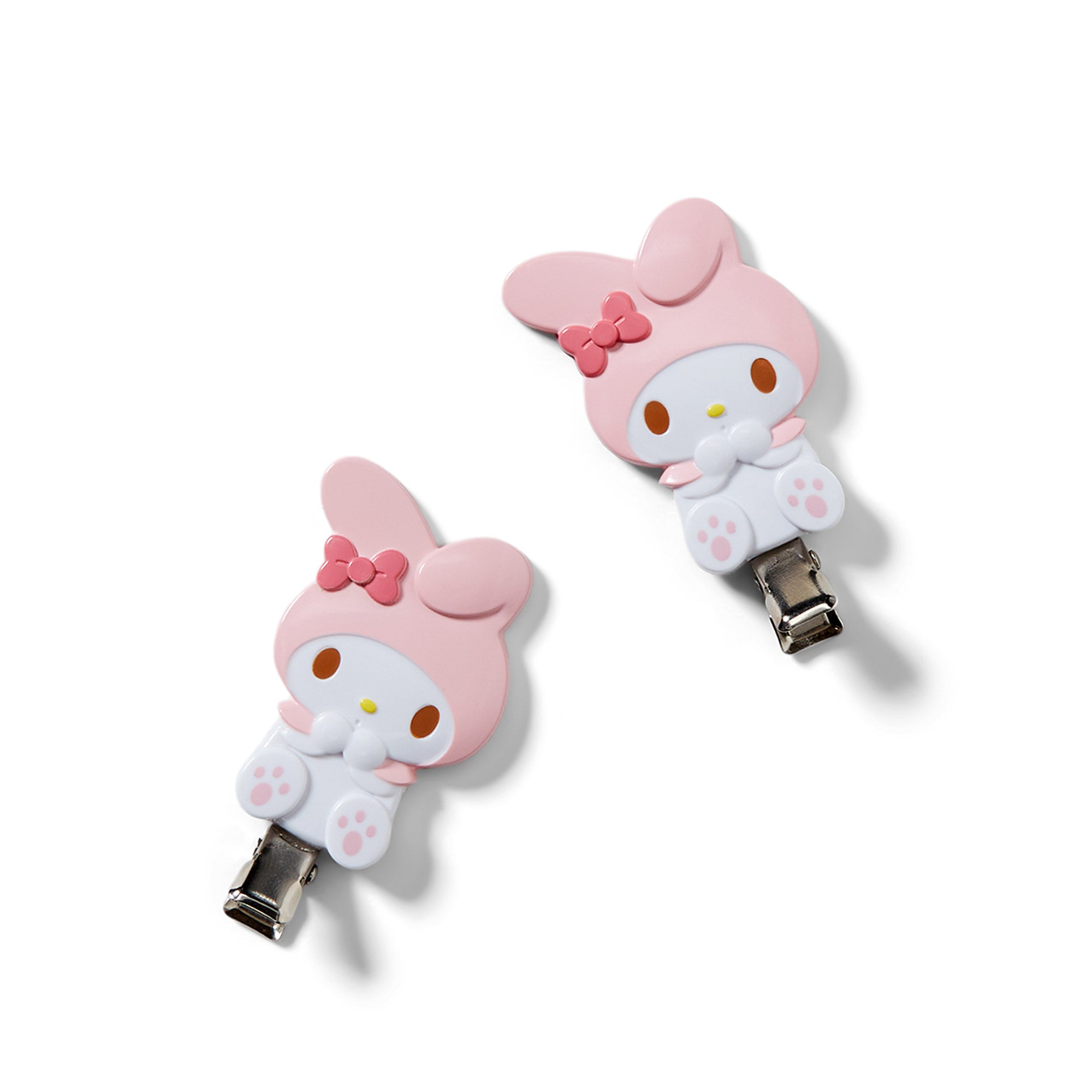Close-up of My Melody duckbill clip showing detail and soft pink finish