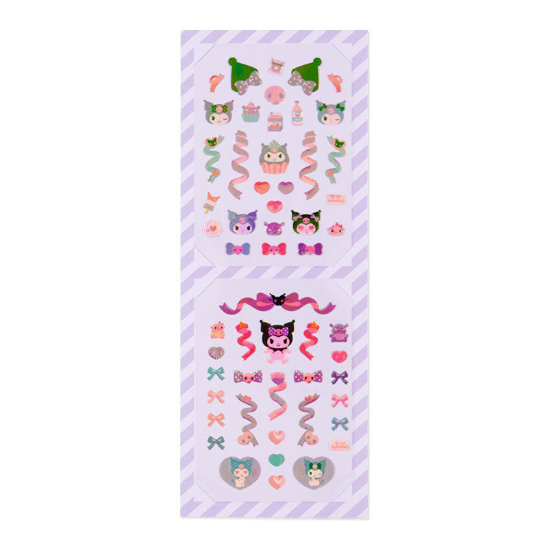 Kawaii Kuromi holographic stickers, ideal for cute stationery collections.