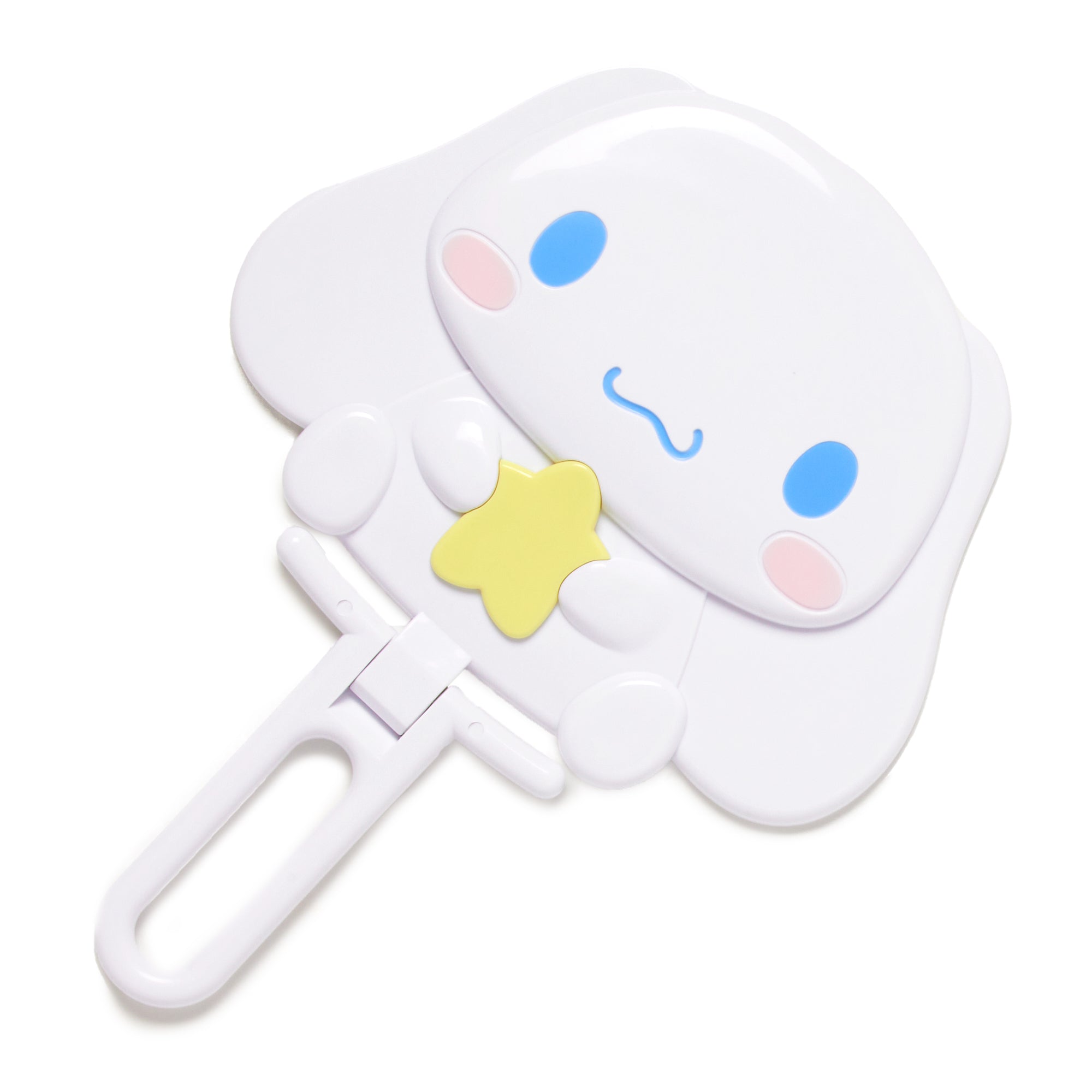 Cinnamoroll handheld mirror folded and stored in a small drawer