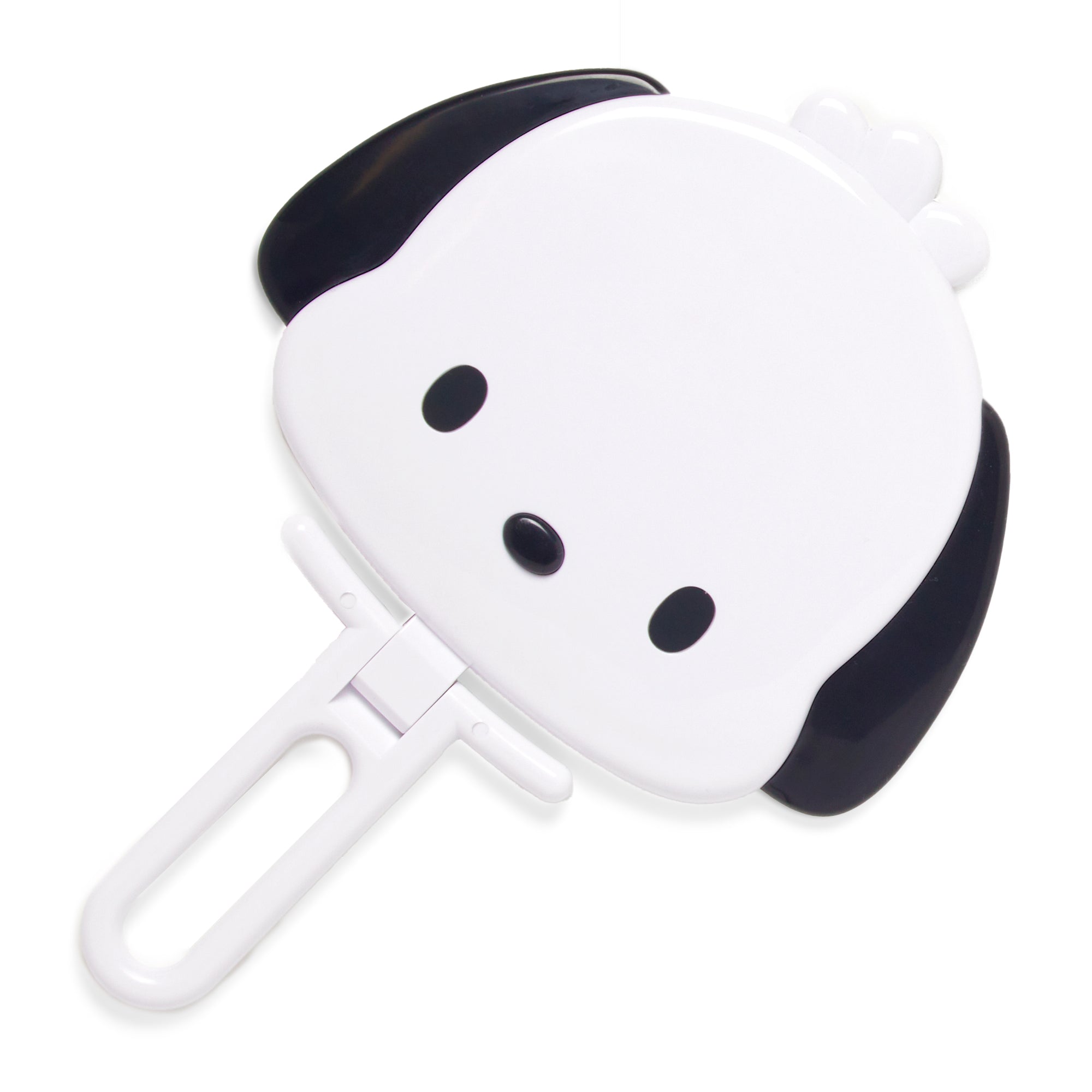 Pochacco hand mirror folded, showing compact size for storage