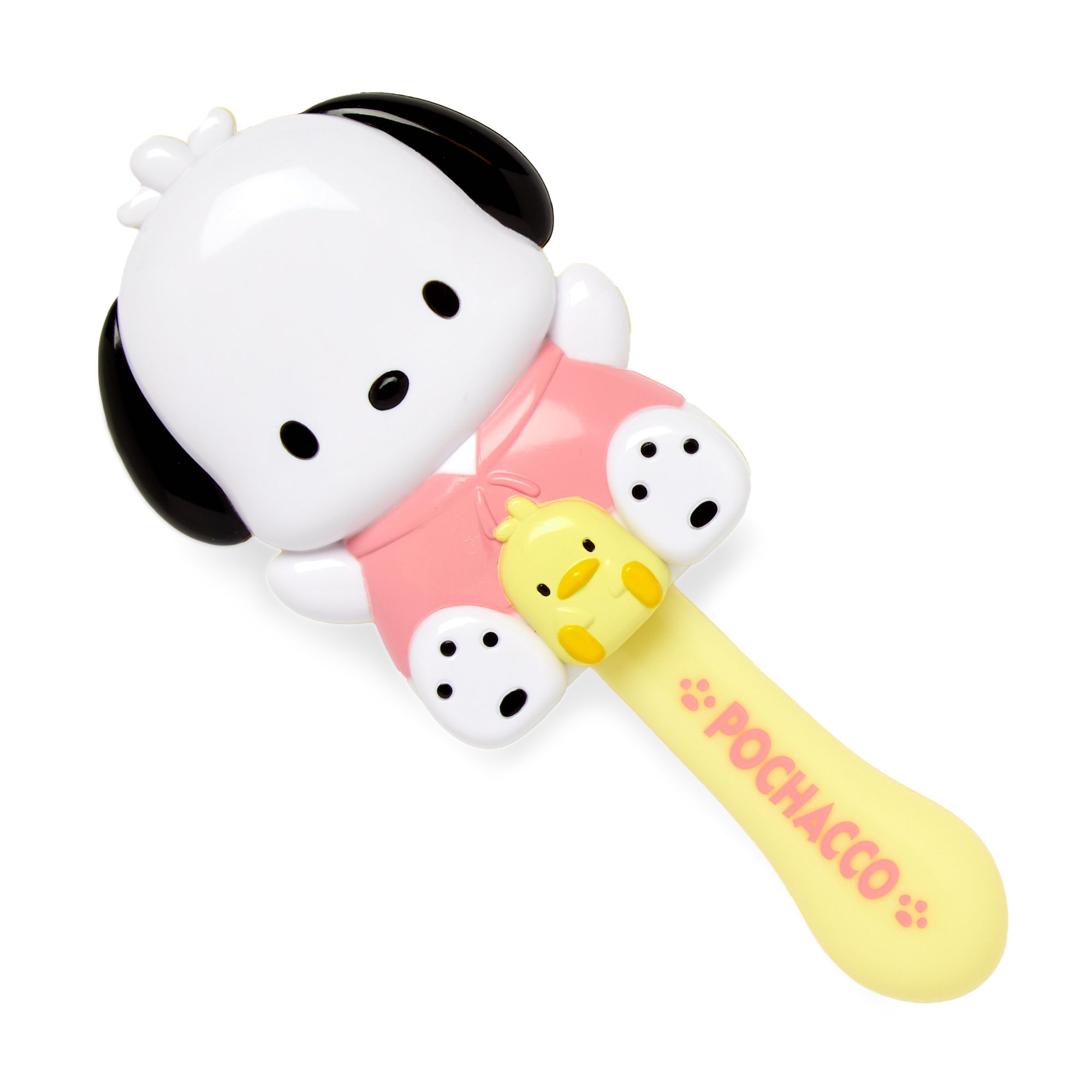 Pochacco hairbrush displayed in a cute bathroom container.