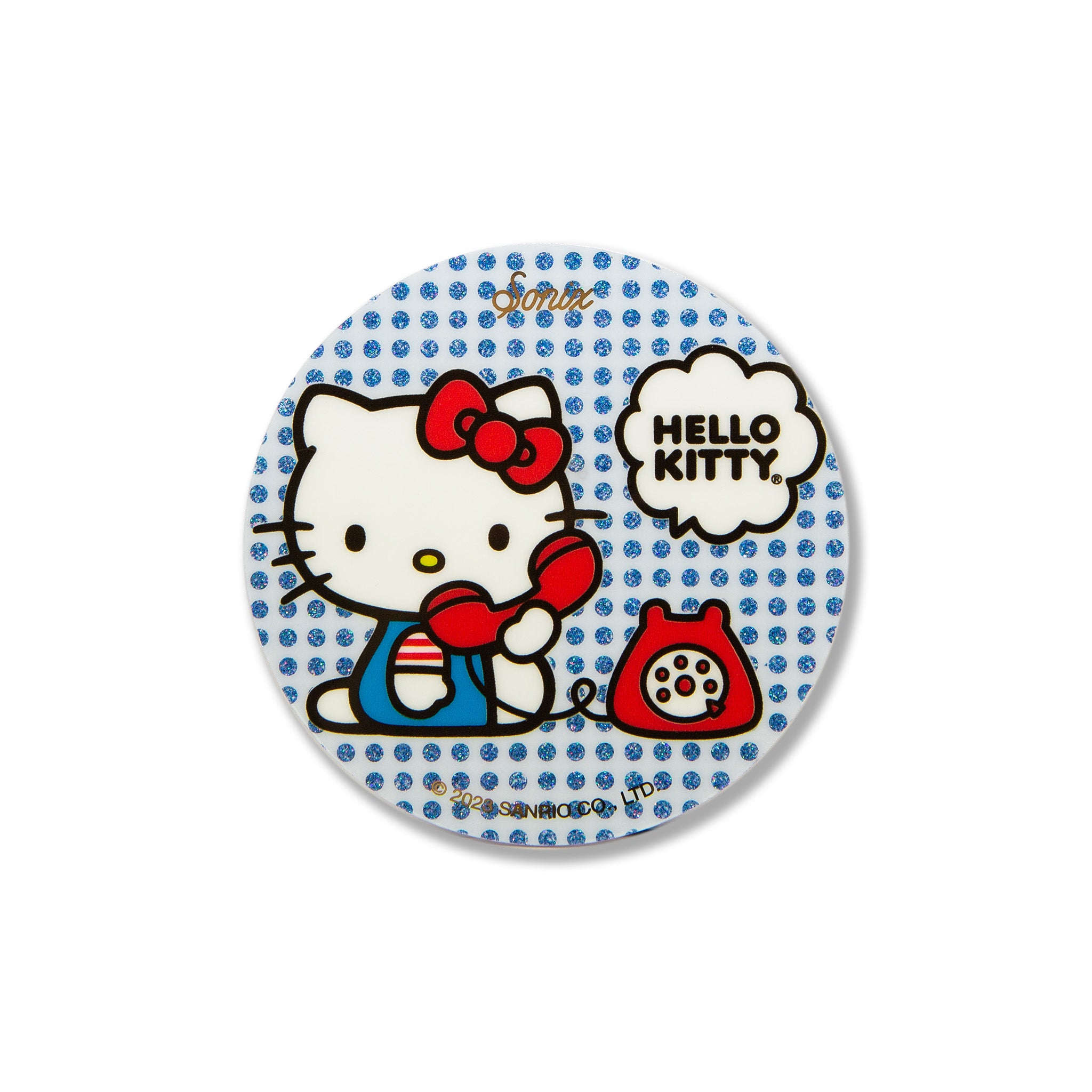 Hello Kitty magnetic wireless charger with a cute design on a desk