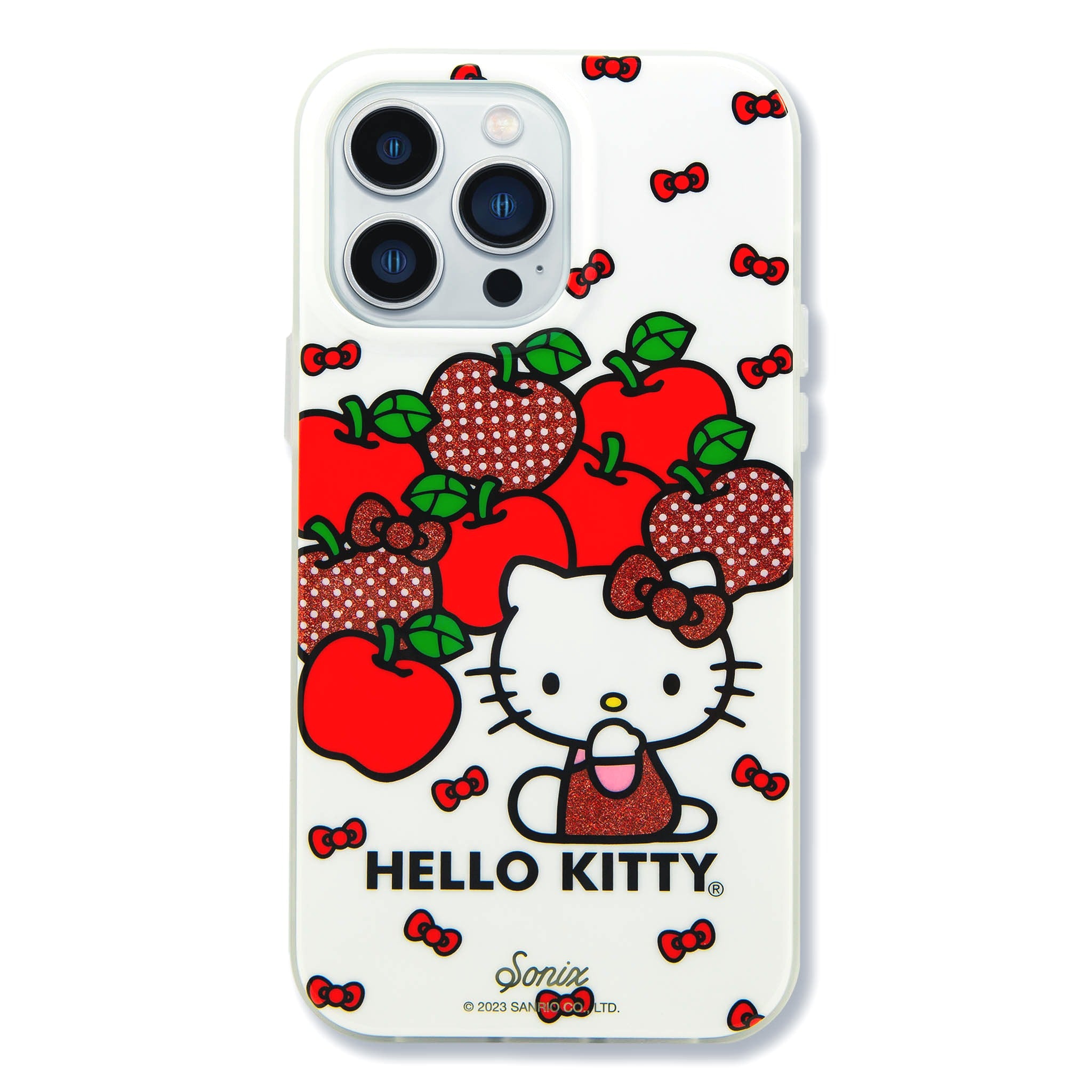 Hello Kitty Sonix iPhone case angle view showing grooved corners