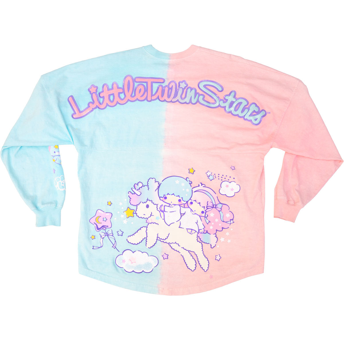 Front view of Little Twin Stars Spirit Jersey with puff-printed characters