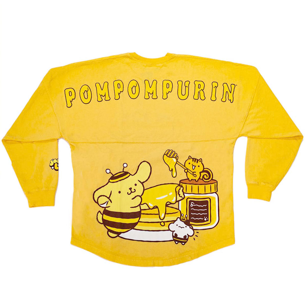 Front view of Pompompurin Honey Spirit Jersey with character puff print