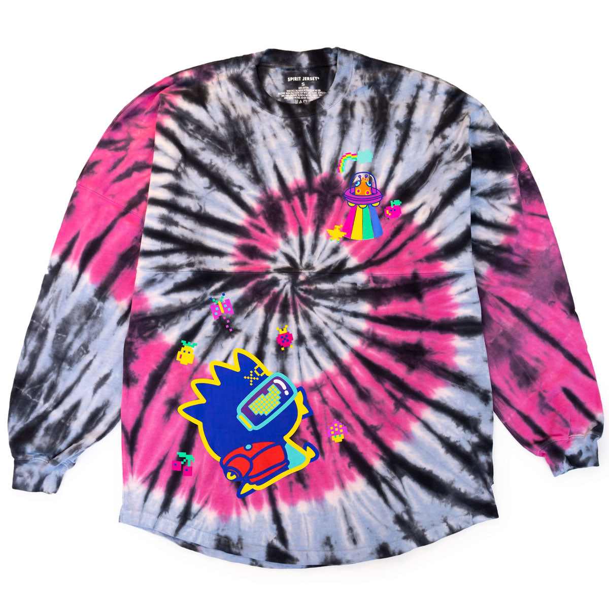 Front view of Badtz-maru Neon Spirit Jersey with UFO design.