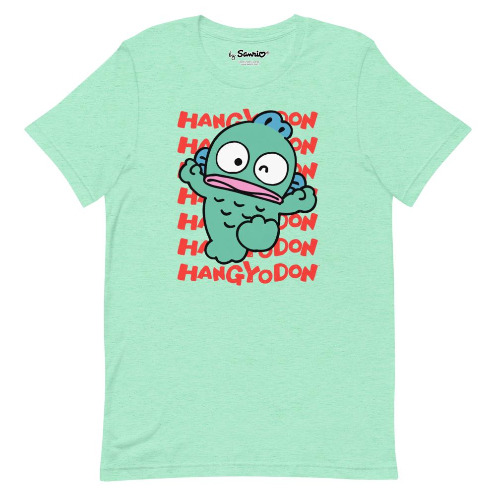 Hangyodon t-shirt in mint color, front view, showcasing the character design