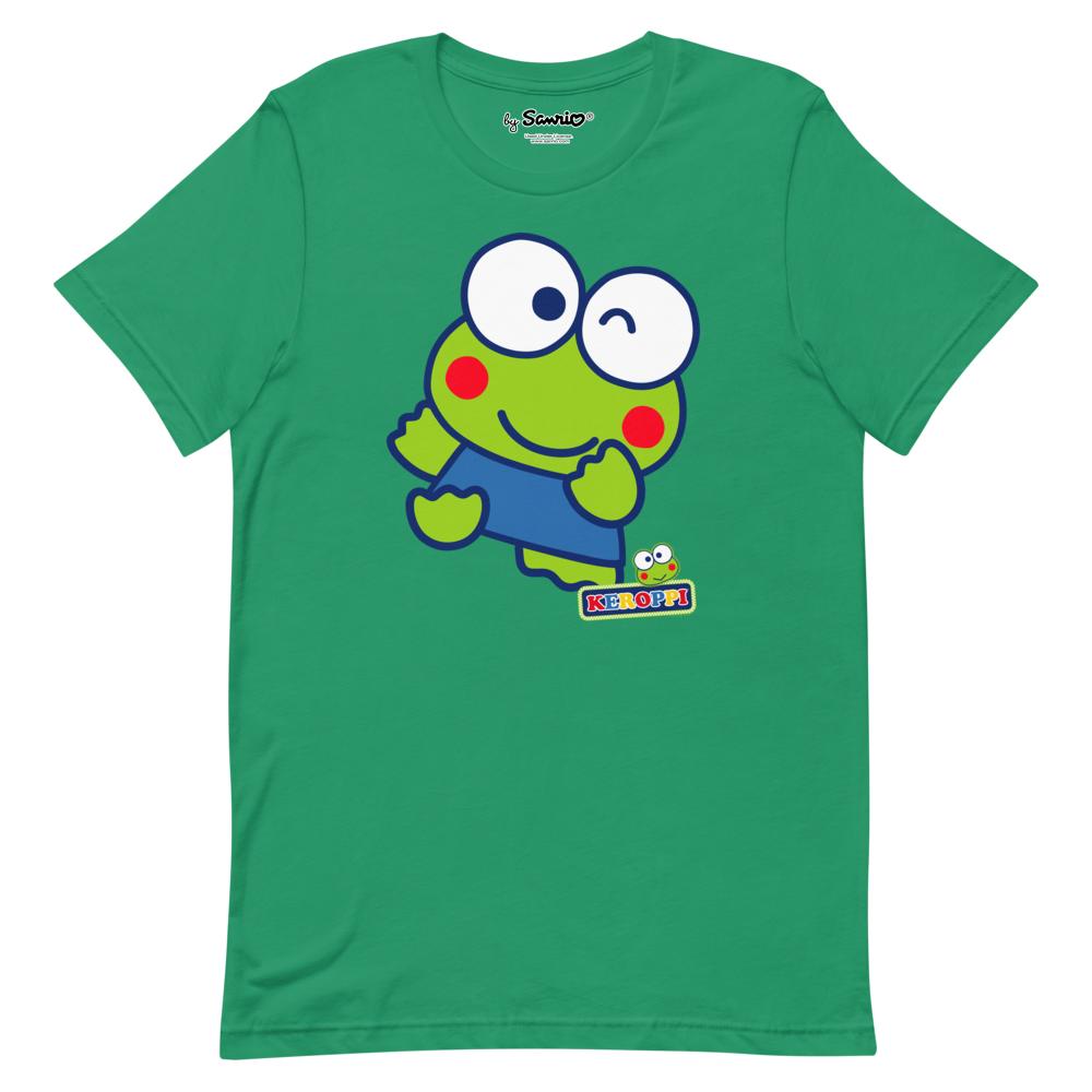 Front view of a vibrant Keroppi T-shirt featuring Sanrio character for casual style