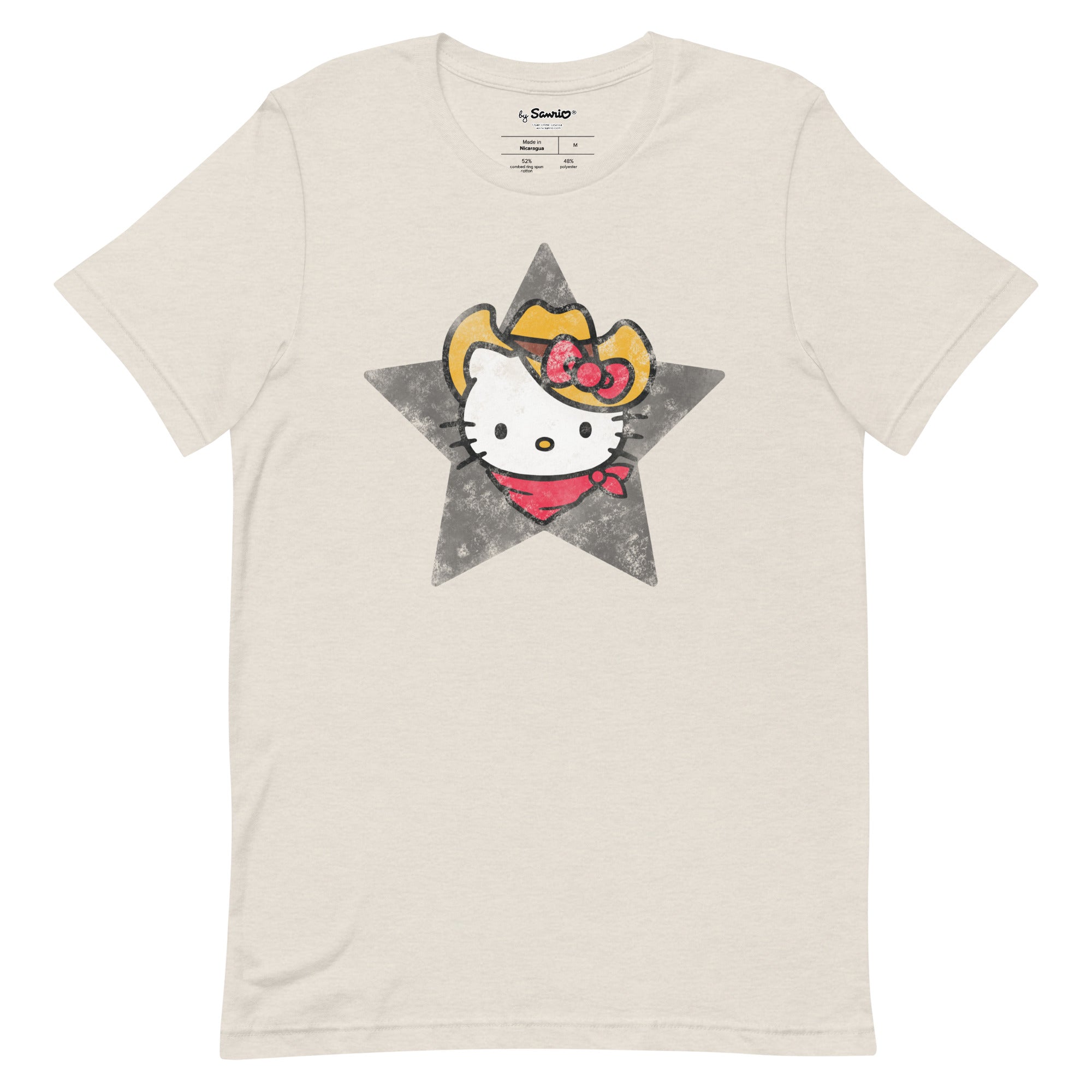 Front view of Hello Kitty Cowboy Hat Tee with vibrant colors