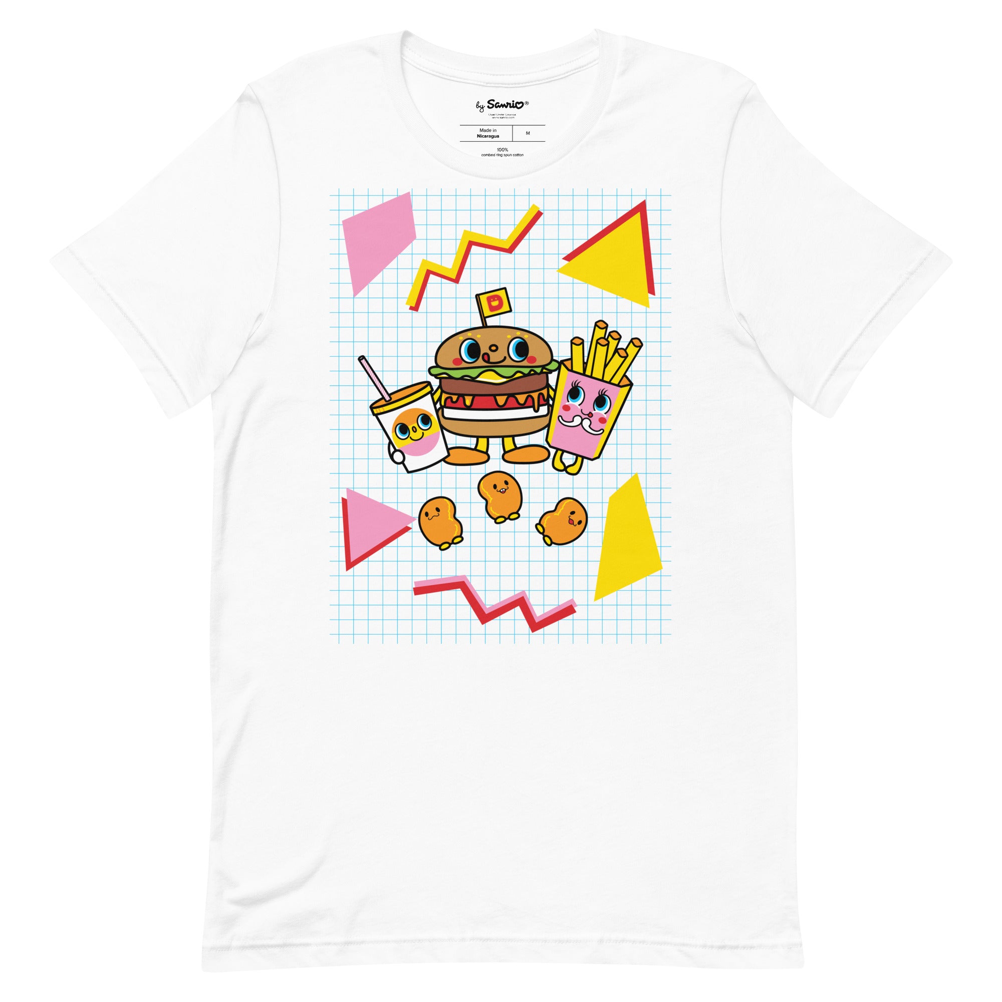 Front view of a person wearing a vintage 80s retro tee shirt, showcasing the graphic design.