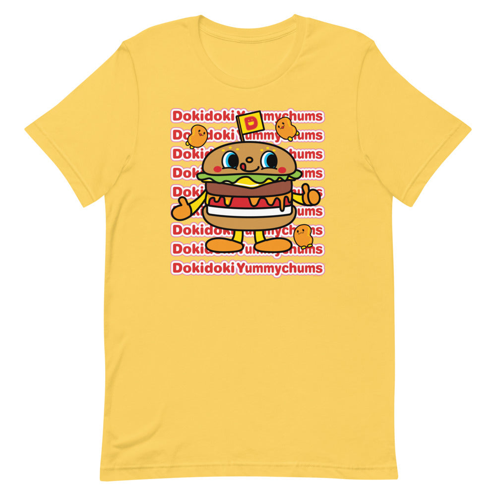 Front view of Dokidoki Yummychums anime t-shirt in yellow