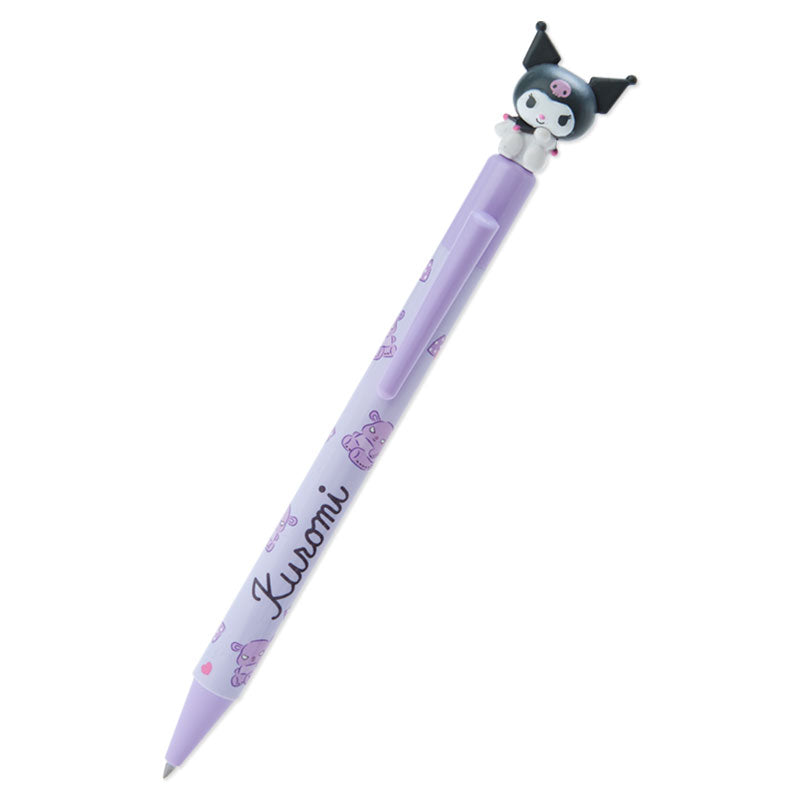 Kuromi pen on a notebook with Sanrio-themed stationery