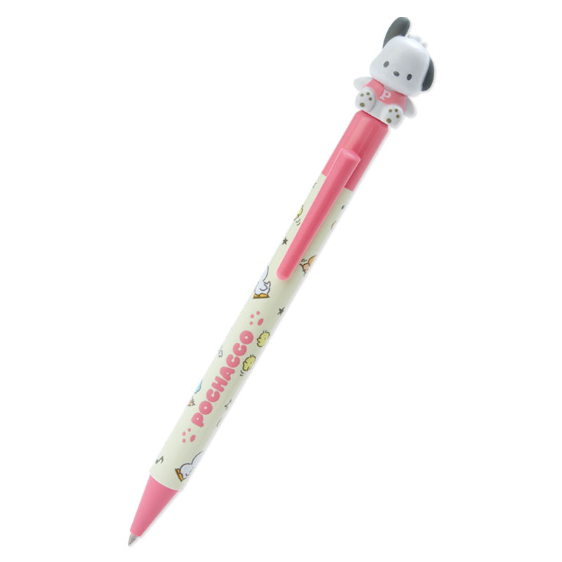 Pochacco mascot ballpoint pen with cute Japanese character design on a desk
